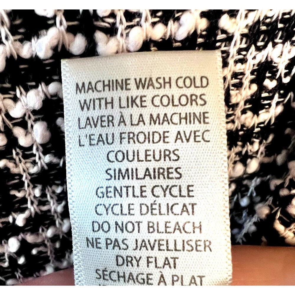 Max Studio Black White Soft Tweed 3/4 Sleeve Dress w/Fringes Size LARGE NWT - Picture 12 of 12